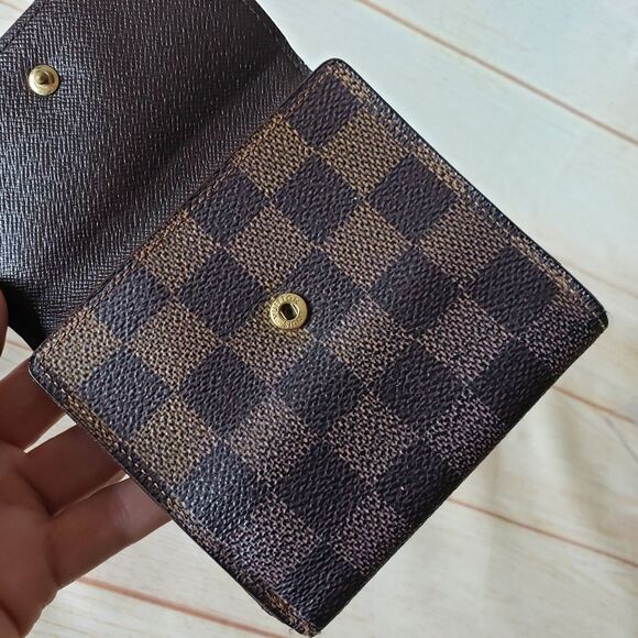 Authentic Louis Vuitton Vintage Damier Compact Tri-Fold Wallet Unisex Brown - Picture 6 of 16